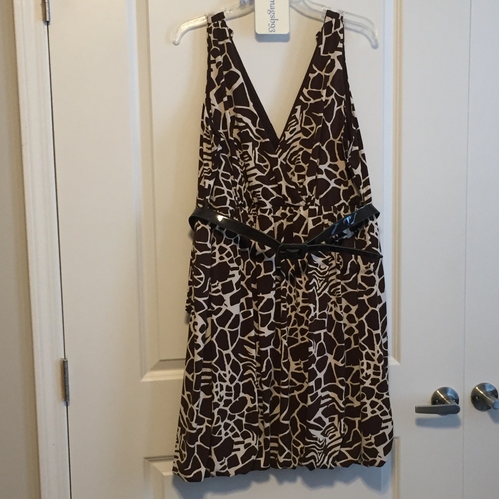 Ashley Stewart Giraffe Print Dress Size 2X
